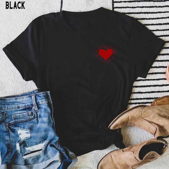 Tops - Valentine Heart Shirt, Valentine Matching Tee, Valentine Gift